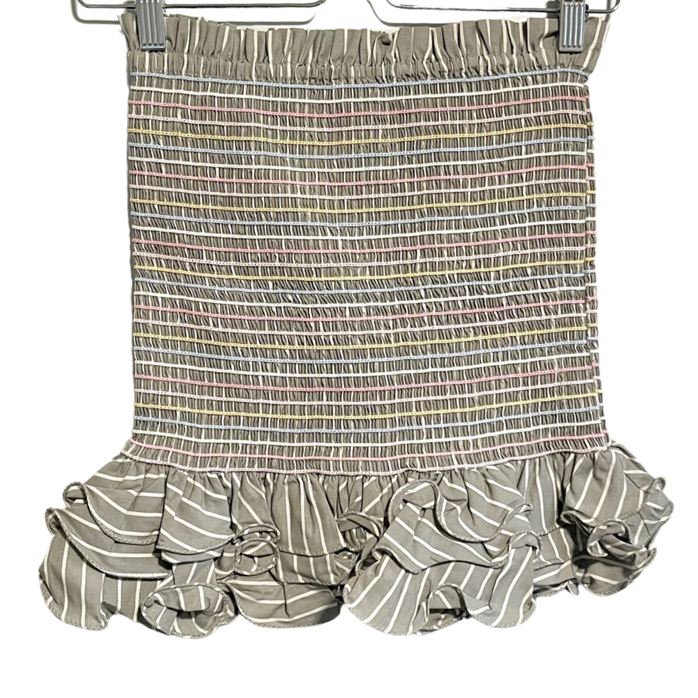 BRAND NEW Petersyn Barrett Skirt Smocked Ruffle Hem Mini Revolve Size S - Picture 3 of 13